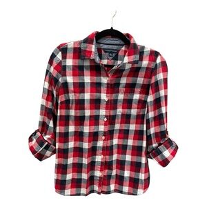 ✨TOMMY HILFIGER WOMENS PLAID BUTTON DOWN SHIRT •SIZE SMALL ✨